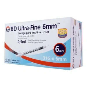 JERINGA BD INSULINA 0.5 ML C/30 (31GX6MM)