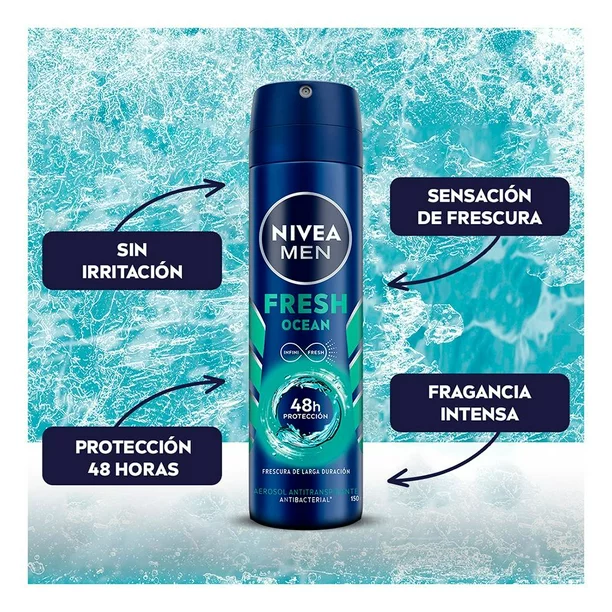 DESODORANTE NIVEA AEROSOL MEN FRESH OCEAN 150 ML.5933