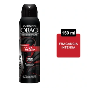 DESODORANTE OBAO AEROSOL MEN TATTOO 150 ML.