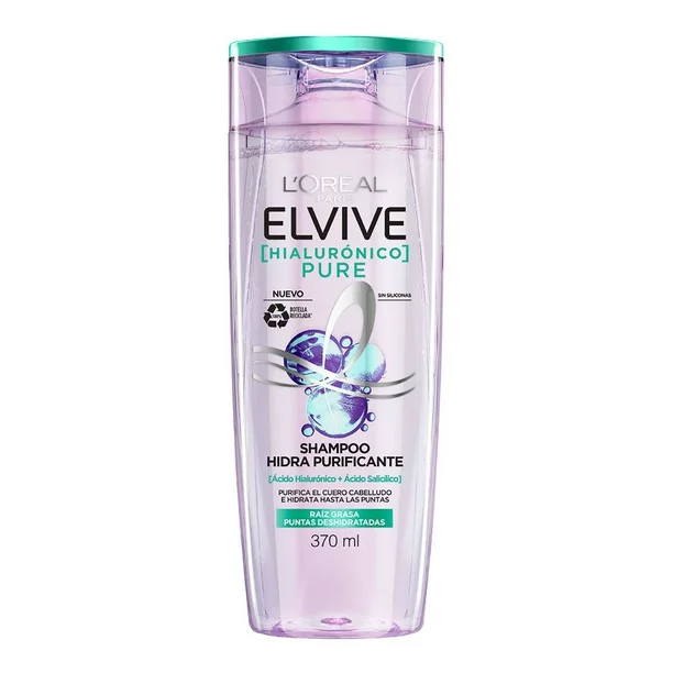 SHAMPOO ELVIVE HIALURONICO PURE 370 ML.