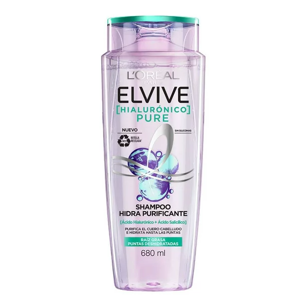 SHAMPOO ELVIVE HIALURONICO PURE 680 ML.