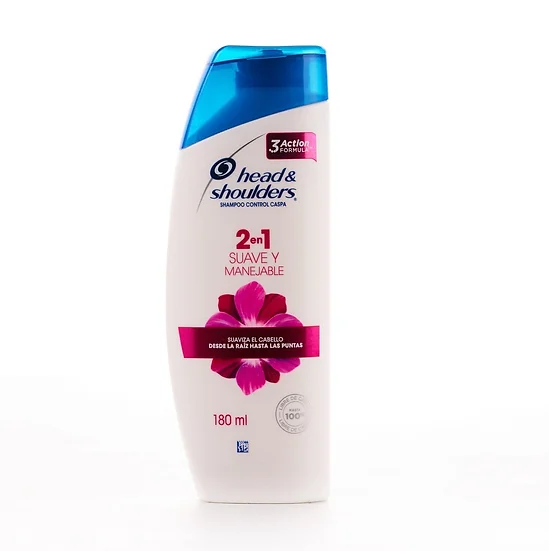 SHAMPOO H&S SUAVE Y MANEJABLE 2/1 180ML.