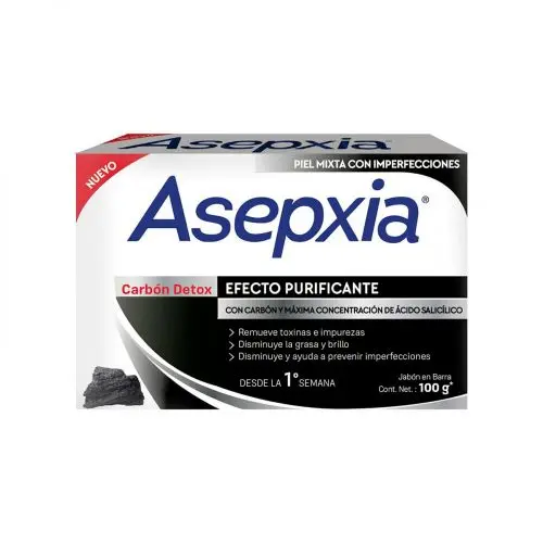 JABON ASEPXIA CARBON DETOX 100 G.