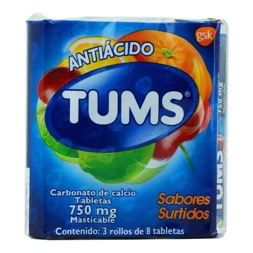 TUMS SABORES SURTIDO 3 ROLLOS C/8 TABS.