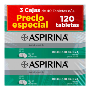 OF-ASPIRINA AD DE 500MG C/40 TABS. TRIPACK