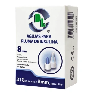 AGUJAS DL PLUMA INSULI 8MM 31GX8MM