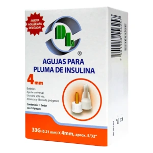 AGUJAS DL PLUMA INSULI 4MM 33GX4MM