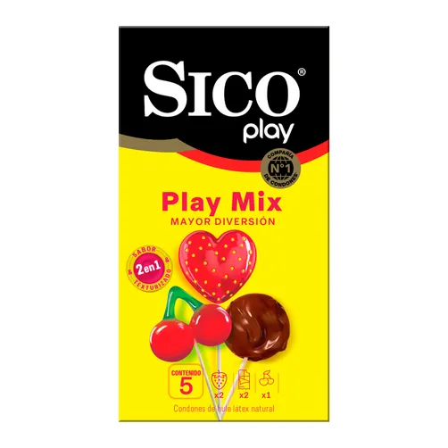 CONDONES SICO PLAY MIX 2FRESA2CHOCOL1CEREZ