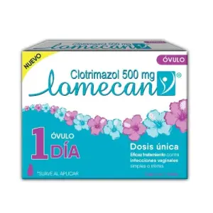 LOMECAN 500 MG CJA C/1 OVULO 1DIA